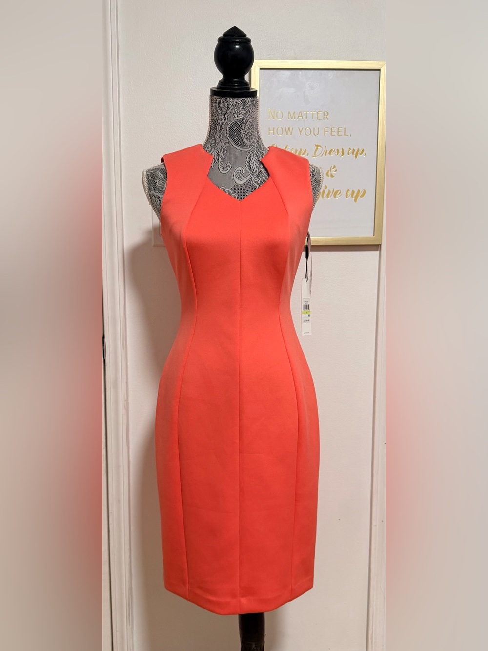 Calvin Klein Women's Sleeveless Coral Dress